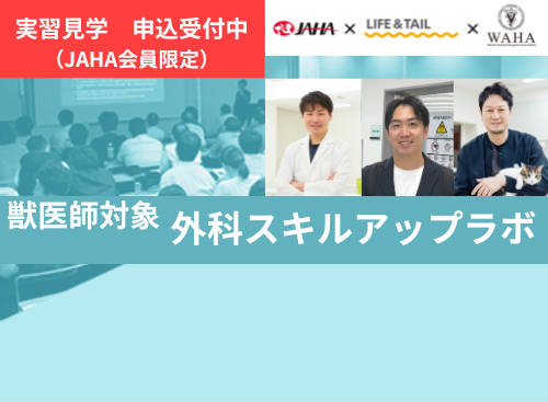 JAHA × Life＆Tail × WAHA共同開催「外科スキルアップラボ」